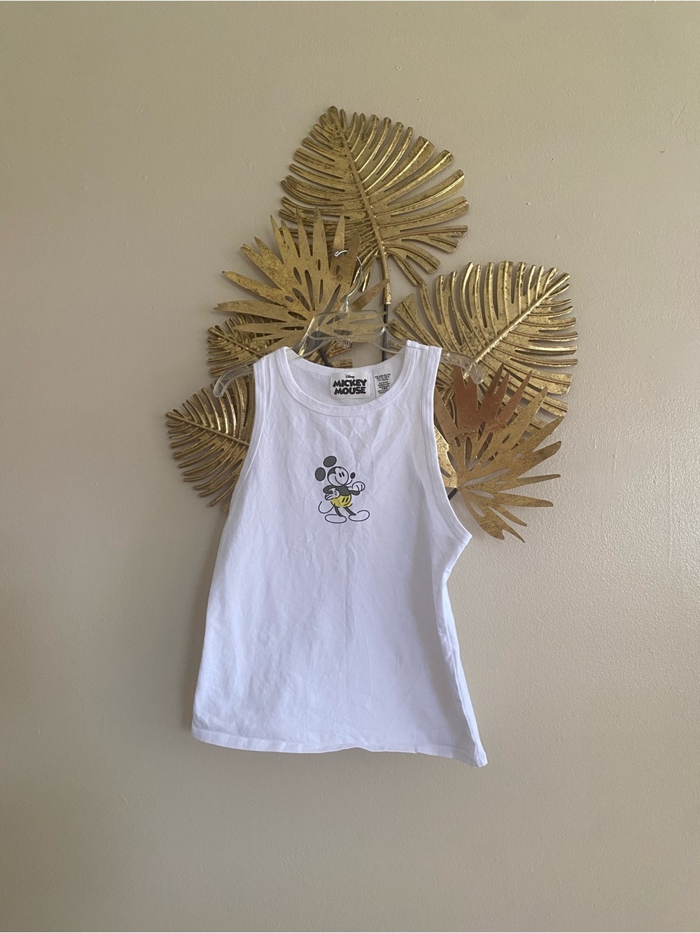 Disney White Tank Top with Mickey Mouse Graphic